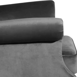 Wohnen Sessel<Ohrenbackensessel aus Samtvelours Anthrazit - Nikic