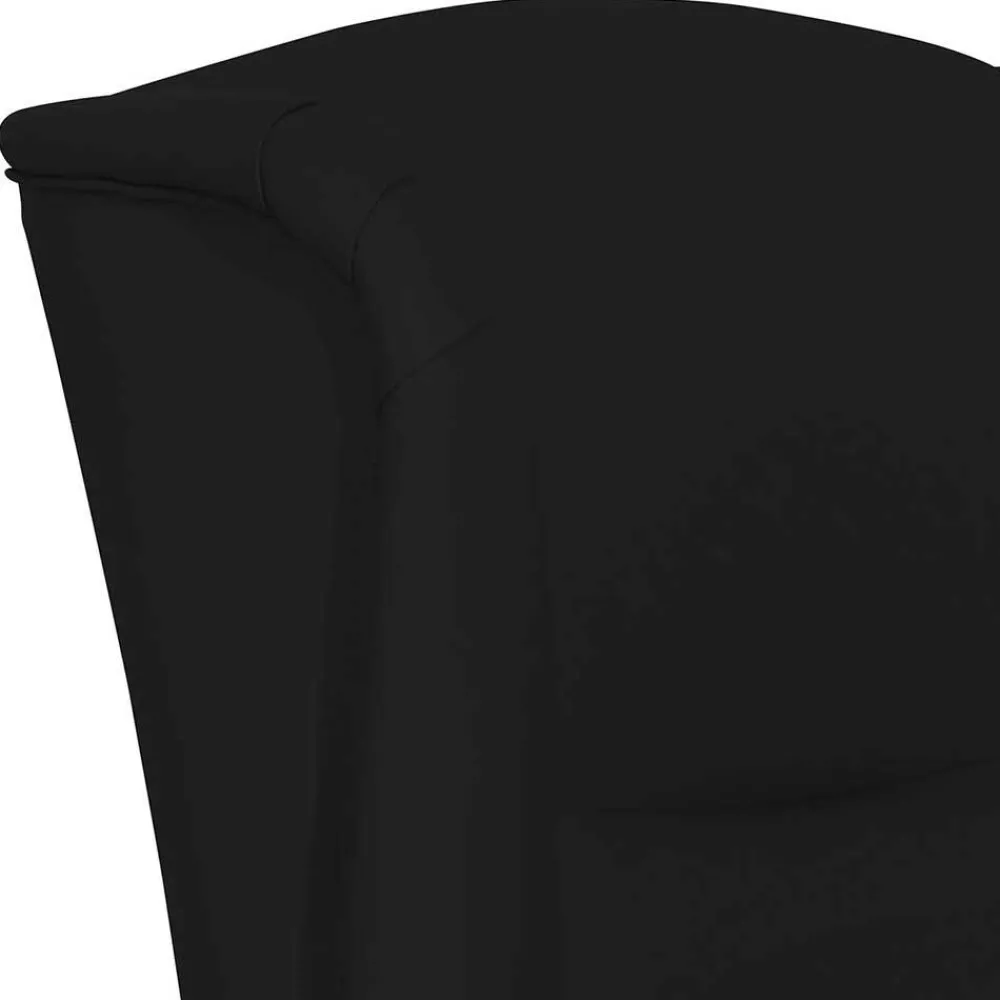 Wohnen Sessel<Ohrenbackensessel in Schwarz mit Buche - Belafoma