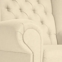 Wohnen Sessel<Ohrensessel in Beige und Nussbaum - Fakt