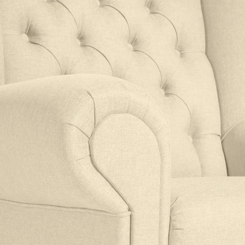 Wohnen Sessel<Ohrensessel in Beige und Nussbaum - Fakt