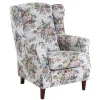 Wohnen Sessel<Ohrensessel mit Blumen im Landhausstil - Masure