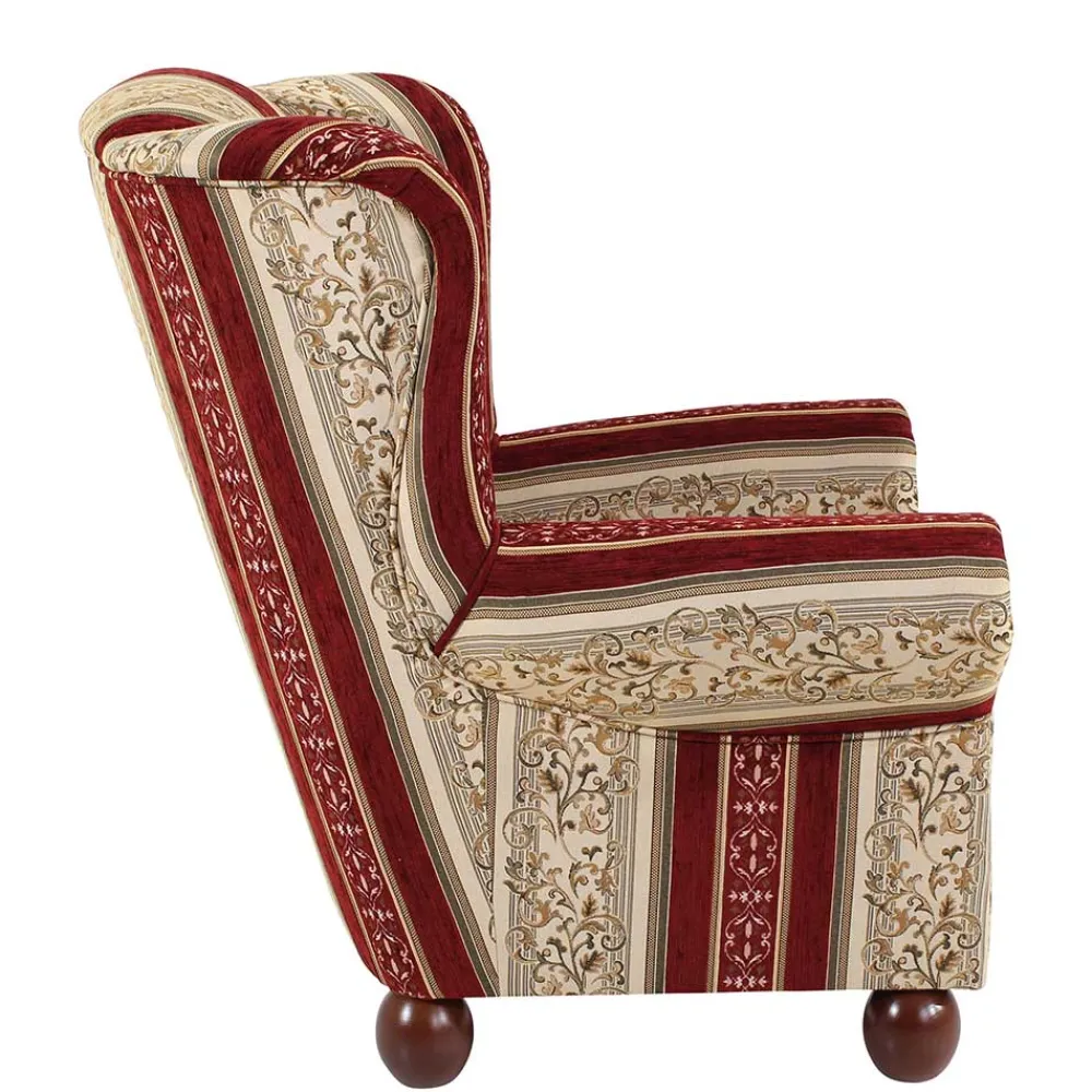 Wohnen Sessel<Ohrensessel mit Streifen und Ornamenten - Basento