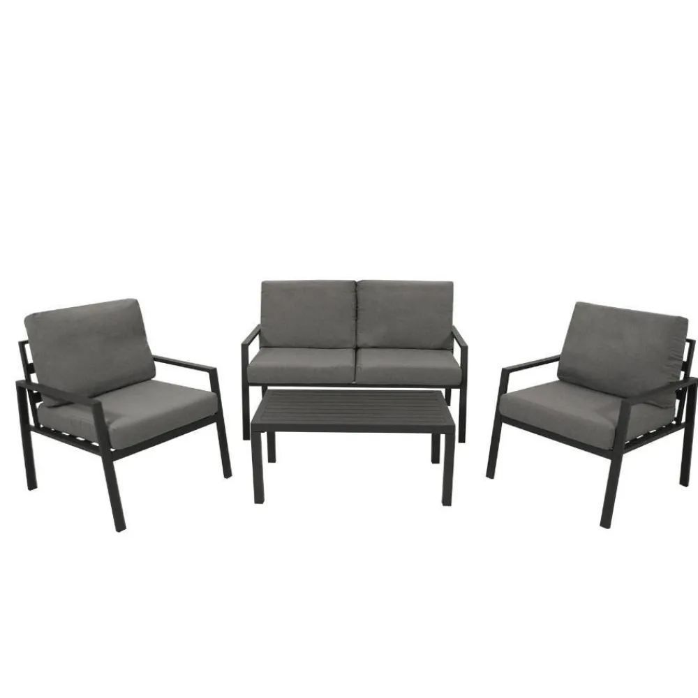 Wohnen Sitzgruppe<Outdoor-Lounge Set aus Aluminium - Zebrano (vierteilig)