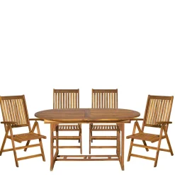 Wohnen Sitzgruppe<Ovale Gartentisch Gruppe für vier Personen - Nevuz (fünfteilig)