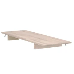 Wohnen Sitzgruppe<Ovaler Esstisch Eiche White Wash & 4 Stühle Pessoa mit Webstoff Grau (fünfteilig)