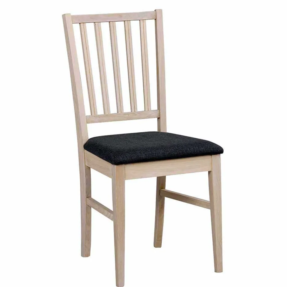 Wohnen Sitzgruppe<Ovaler Esstisch Eiche White Wash & 4 Stühle Pessoa mit Webstoff Grau (fünfteilig)