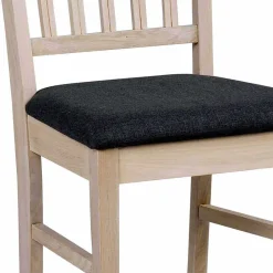 Wohnen Sitzgruppe<Ovaler Esstisch Eiche White Wash & 4 Stühle Pessoa mit Webstoff Grau (fünfteilig)