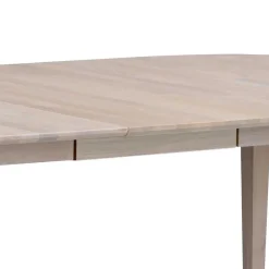 Wohnen Sitzgruppe<Ovaler Esstisch Eiche White Wash & 4 Stühle Pessoa mit Webstoff Grau (fünfteilig)