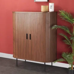Wohnen Highboards<Ovales Highboard mit Schiebetüren - Arura
