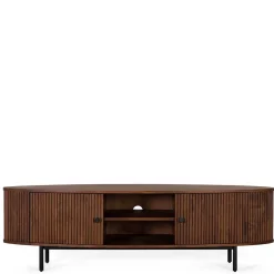Wohnen Tv & Hifi-Möbel|Lowboards<Ovales Retro TV Lowboard aus Akazie - Chalil