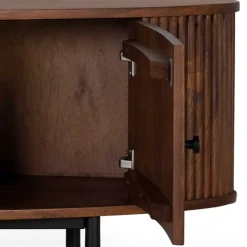Wohnen Tv & Hifi-Möbel|Lowboards<Ovales Retro TV Lowboard aus Akazie - Chalil