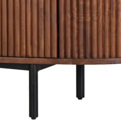 Wohnen Tv & Hifi-Möbel|Lowboards<Ovales Retro TV Lowboard aus Akazie - Chalil