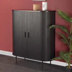 Wohnen Highboards<Ovales Schiebetüren-Highboard im Retro Design - Lurymav