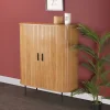 Wohnen Highboards<Ovales Skandi-Highboard mit Schiebetüren - Barnetta