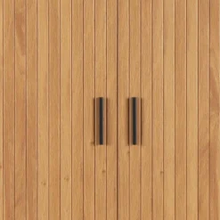 Wohnen Highboards<Ovales Skandi-Highboard mit Schiebetüren - Barnetta