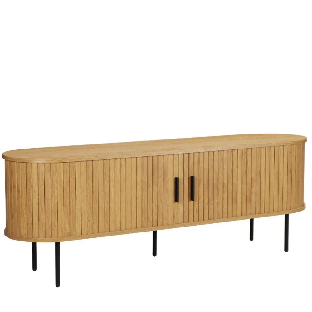 Wohnen Tv & Hifi-Möbel|Lowboards<Ovales TV-Board mit Schiebetüren - Barnetta
