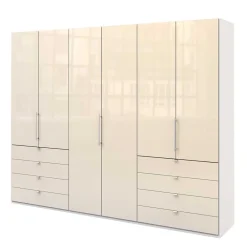 Wohnen Kleiderschränke<Panorama Kleiderschrank in Creme Glas - Zidarie