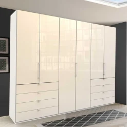 Wohnen Kleiderschränke<Panorama Kleiderschrank in Creme Glas - Zidarie