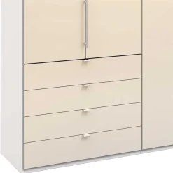 Wohnen Kleiderschränke<Panorama Kleiderschrank in Creme Glas - Zidarie