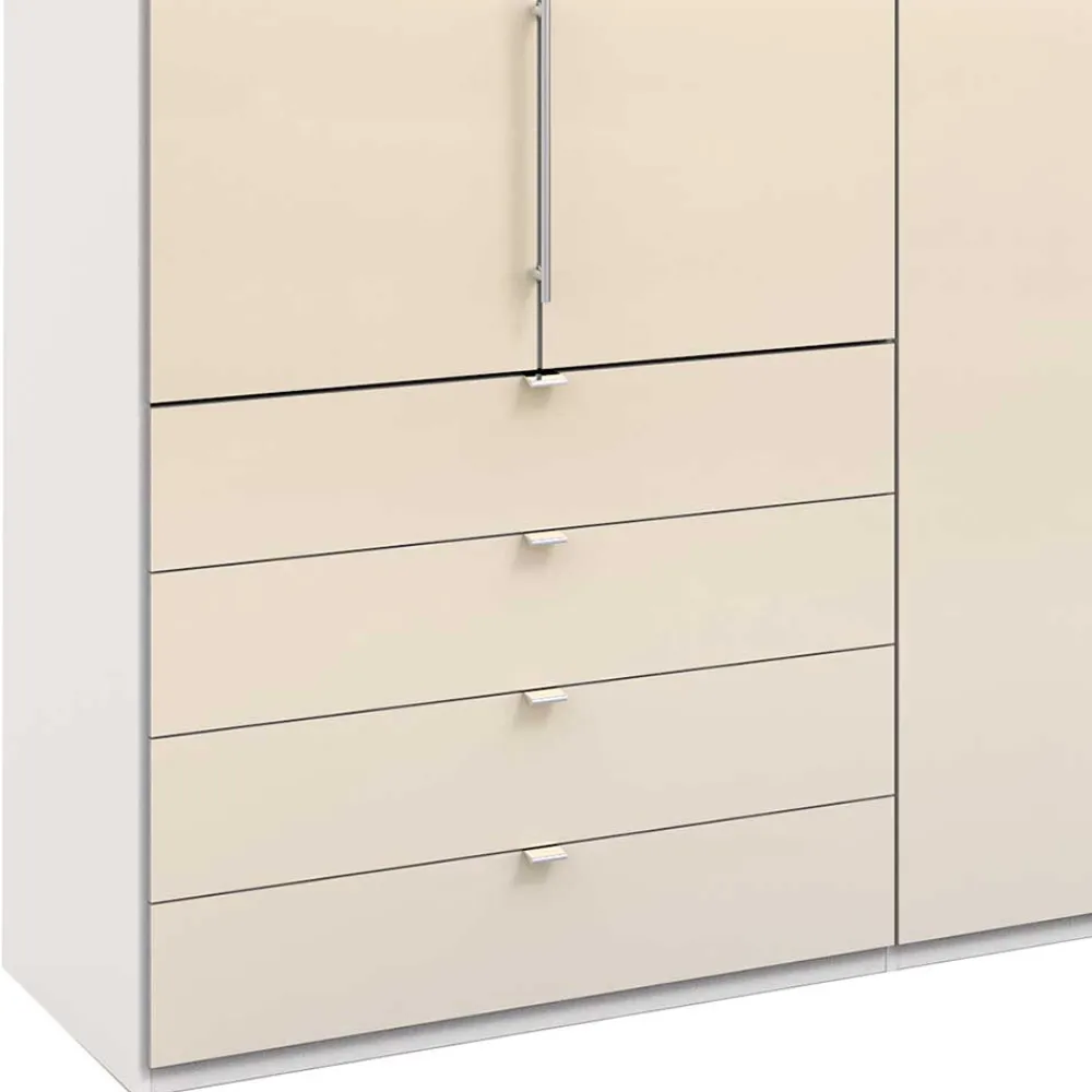 Wohnen Kleiderschränke<Panorama Kleiderschrank in Creme Glas - Zidarie