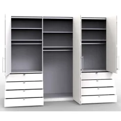 Wohnen Kleiderschränke<Panorama Kleiderschrank in Creme Glas - Zidarie