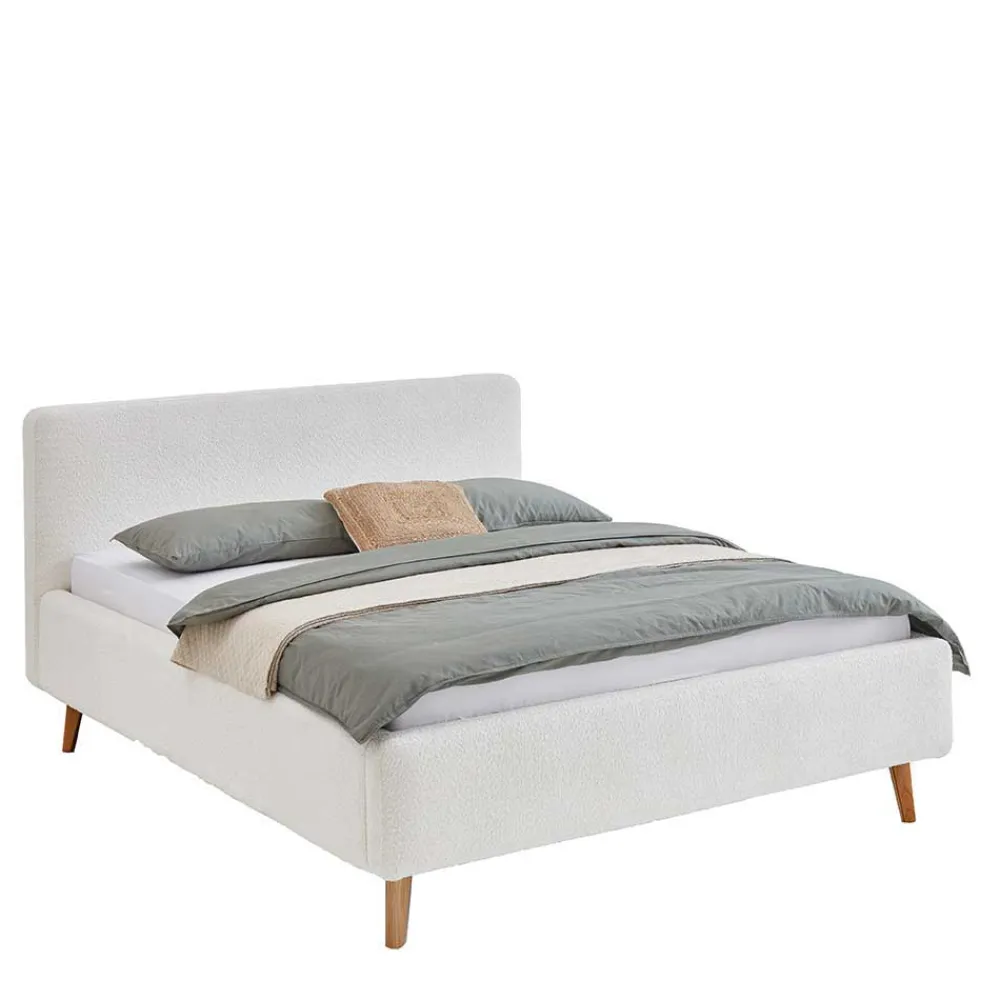 Wohnen Betten<Plüsch Polsterbett in Creme - Ilena