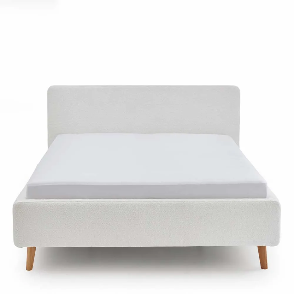 Wohnen Betten<Plüsch Polsterbett in Creme - Ilena