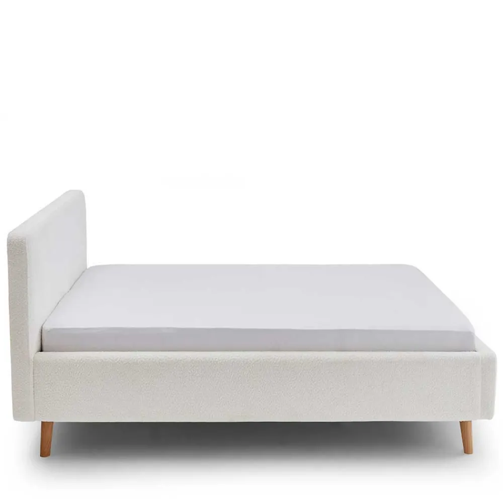 Wohnen Betten<Plüsch Polsterbett in Creme - Ilena