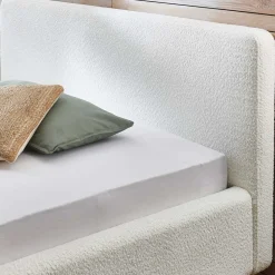 Wohnen Betten<Plüsch Polsterbett in Creme - Ilena