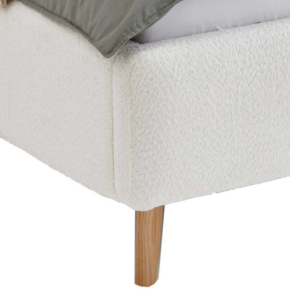 Wohnen Betten<Plüsch Polsterbett in Creme - Ilena