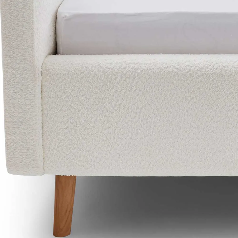 Wohnen Betten<Plüsch Polsterbett in Creme - Ilena