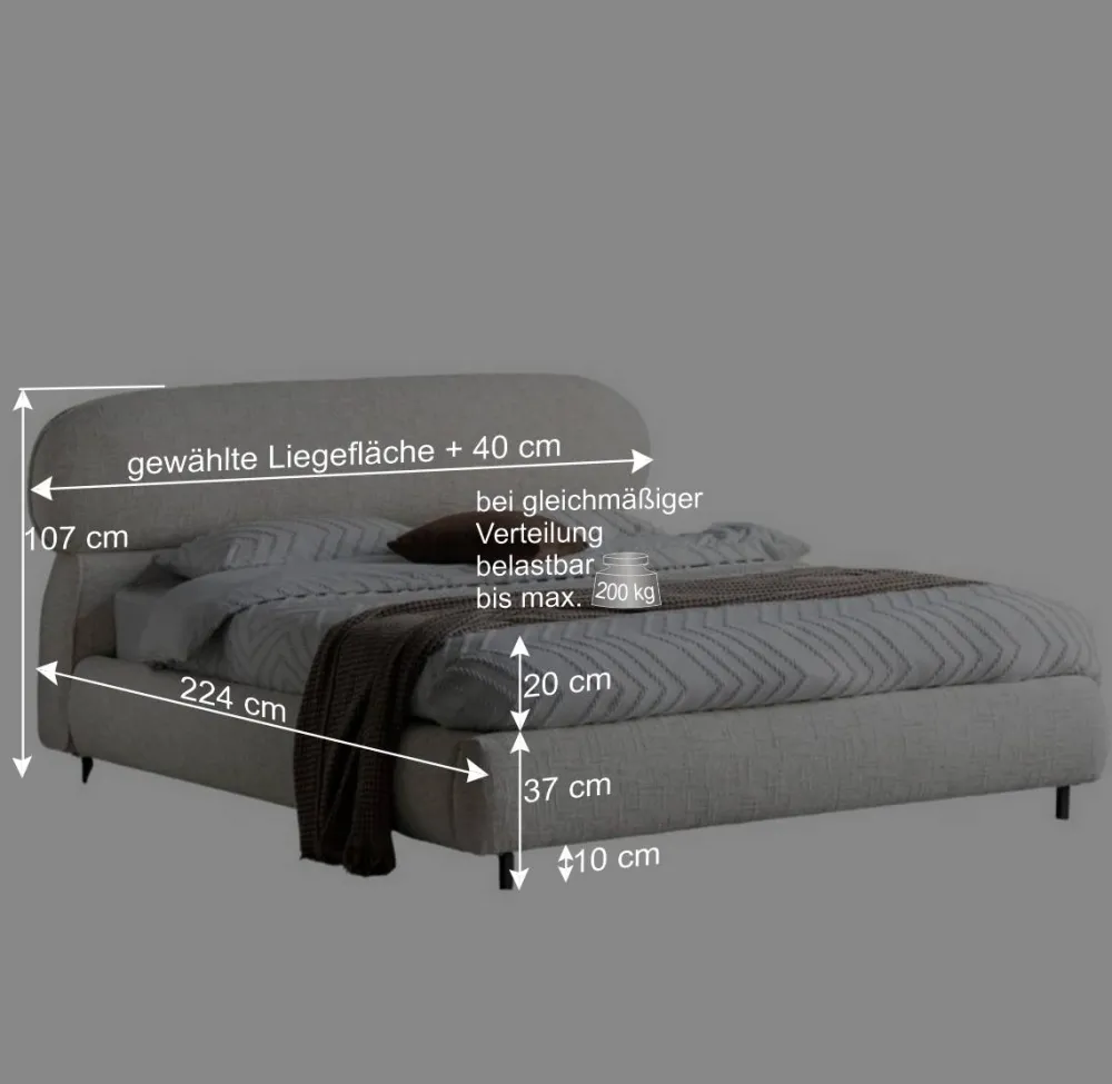 Wohnen Betten<Polsterbett Komplettbett mit Taschenfederkernmatratze H3 - Flyma
