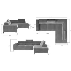 Wohnen Sofas<Polsterecke in Cremeweiß mit Federkern - Emricanno
