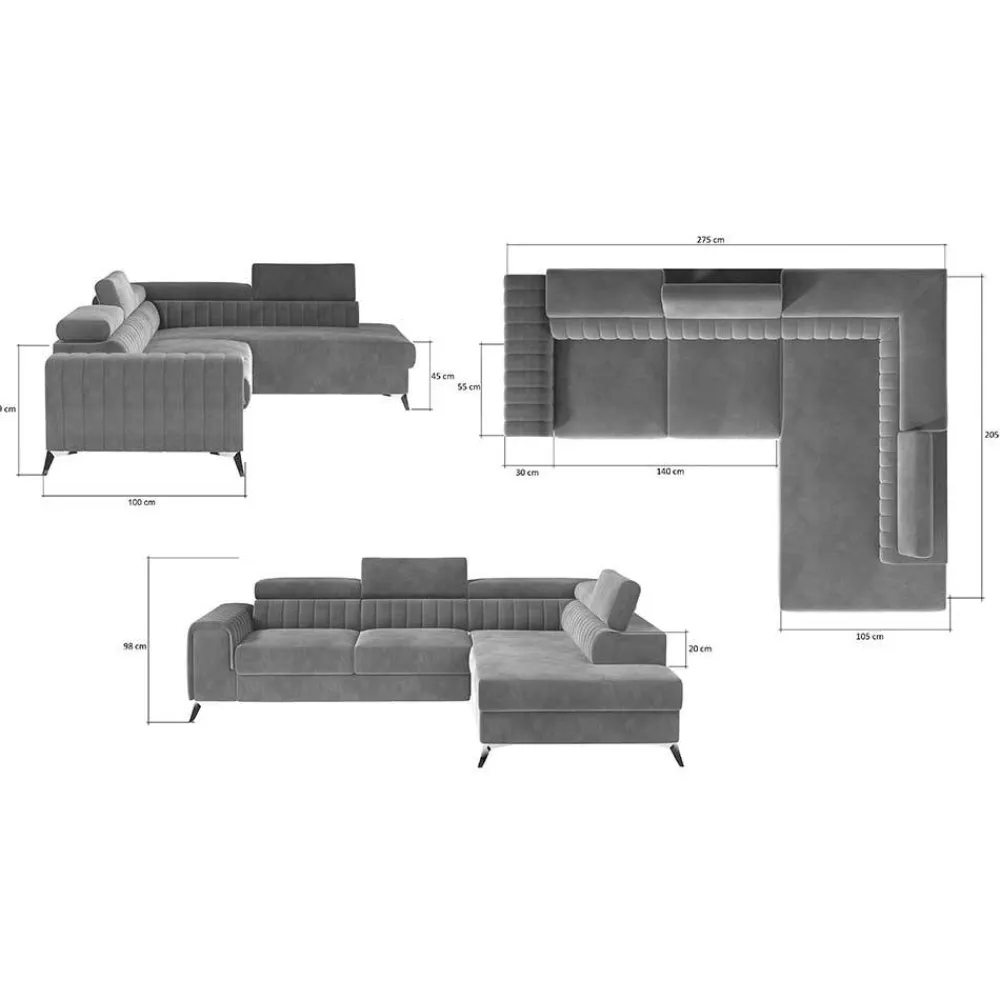 Wohnen Sofas<Polsterecke in Cremeweiß mit Federkern - Emricanno