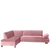 Wohnen Sofas<Polsterecke in Rosa mit Nussbaum Braun - Jaglyn