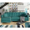 Wohnen Betten<Polsterecke mit Schlaffunktion in Grün Samt - Mingo