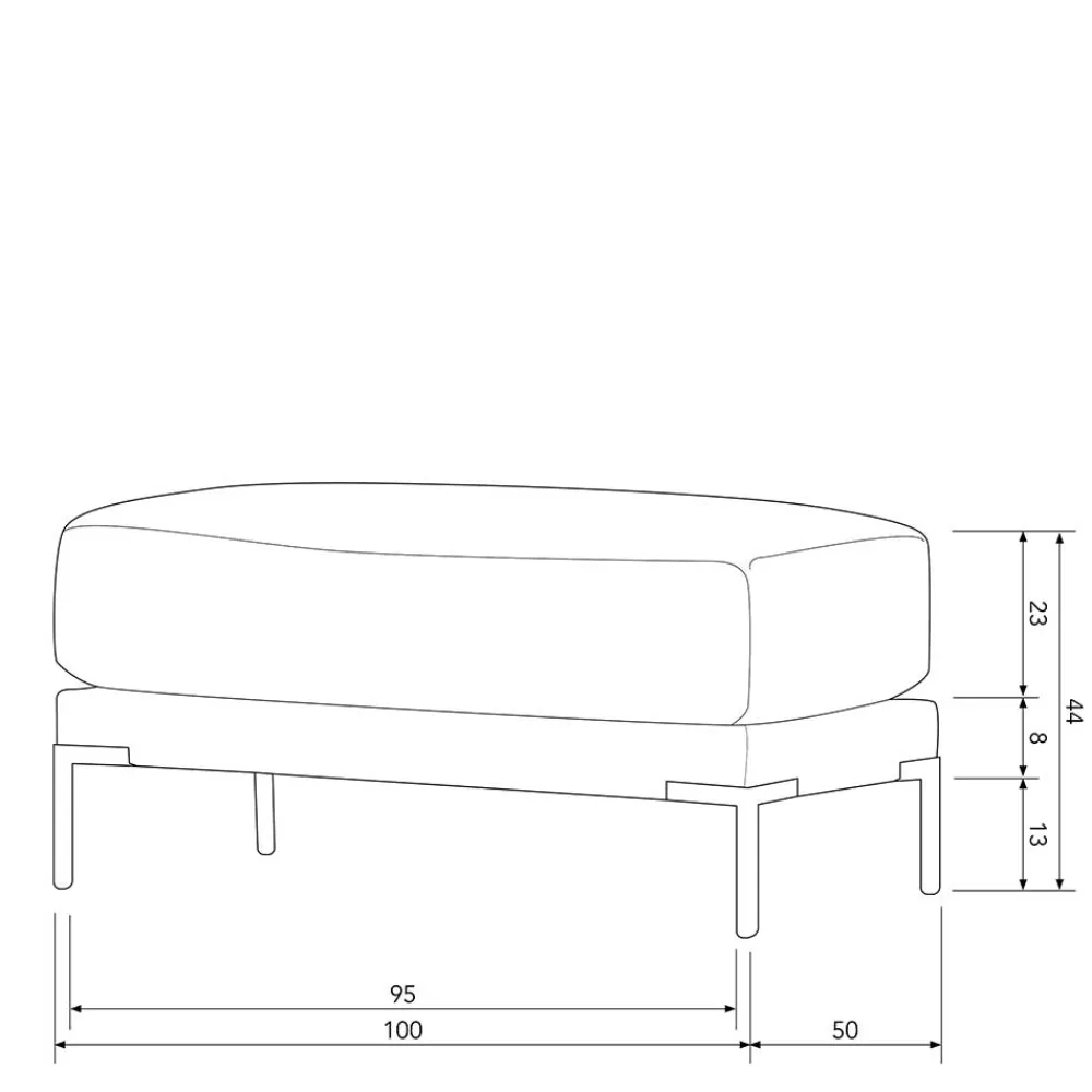 Wohnen Hocker<Polsterhocker in Braun und Schwarz - Ravonia