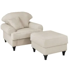 Wohnen Sessel<Polstersessel & Hocker in Beige - Merandes (zweiteilig)