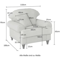 Wohnen Sessel<Polstersessel & Hocker in Beige - Merandes (zweiteilig)