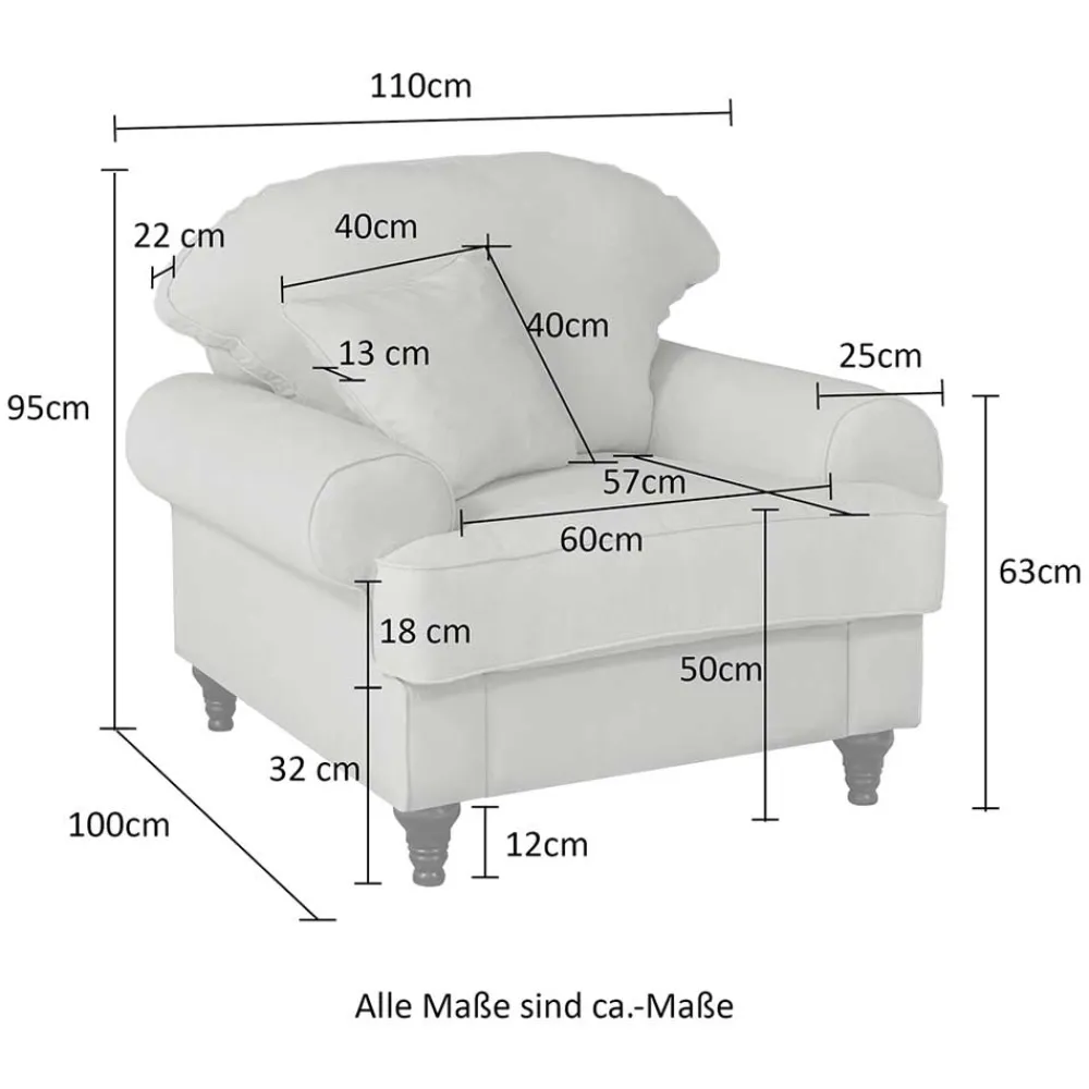 Wohnen Sessel<Polstersessel & Hocker in Beige - Merandes (zweiteilig)