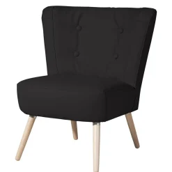 Wohnen Sessel<Polstersessel aus Kunstleder in Schwarz - Adaliz