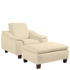 Wohnen Sessel<Polstersessel in Beige und Nussbaum Braun - Nando