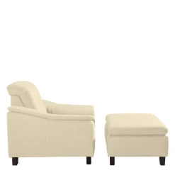 Wohnen Sessel<Polstersessel in Beige und Nussbaum Braun - Nando