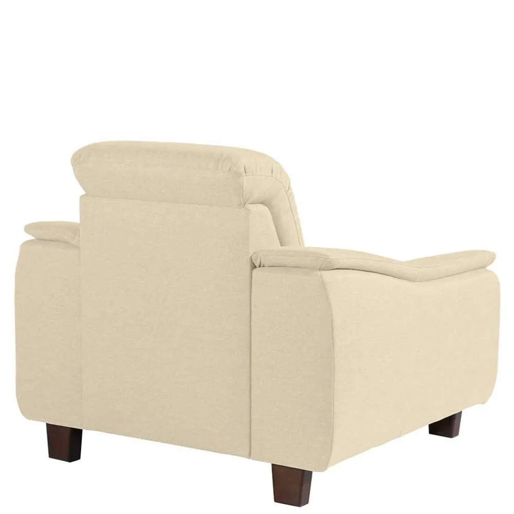 Wohnen Sessel<Polstersessel in Beige und Nussbaum Braun - Nando