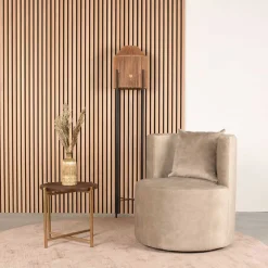 Wohnen Sessel<Polstersessel in Beige Velours - Sealand