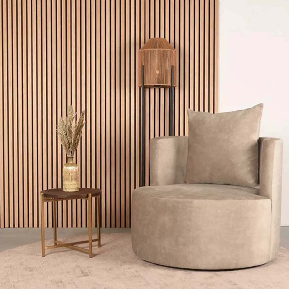 Wohnen Sessel<Polstersessel in Beige Velours - Sealand