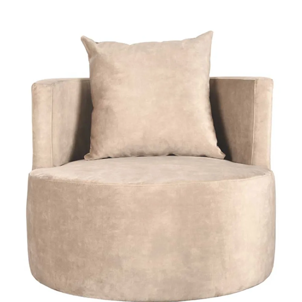 Wohnen Sessel<Polstersessel in Beige Velours - Sealand