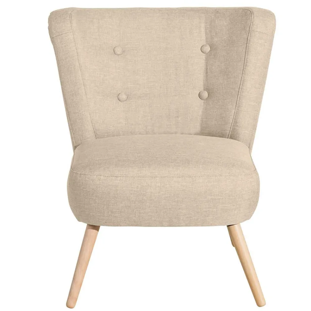 Wohnen Sessel<Polstersessel in Beige Webstoff - Hooka