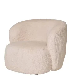 Wohnen Sessel<Polstersessel in Offwhite Webplüsch - Eddy