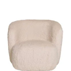 Wohnen Sessel<Polstersessel in Offwhite Webplüsch - Eddy